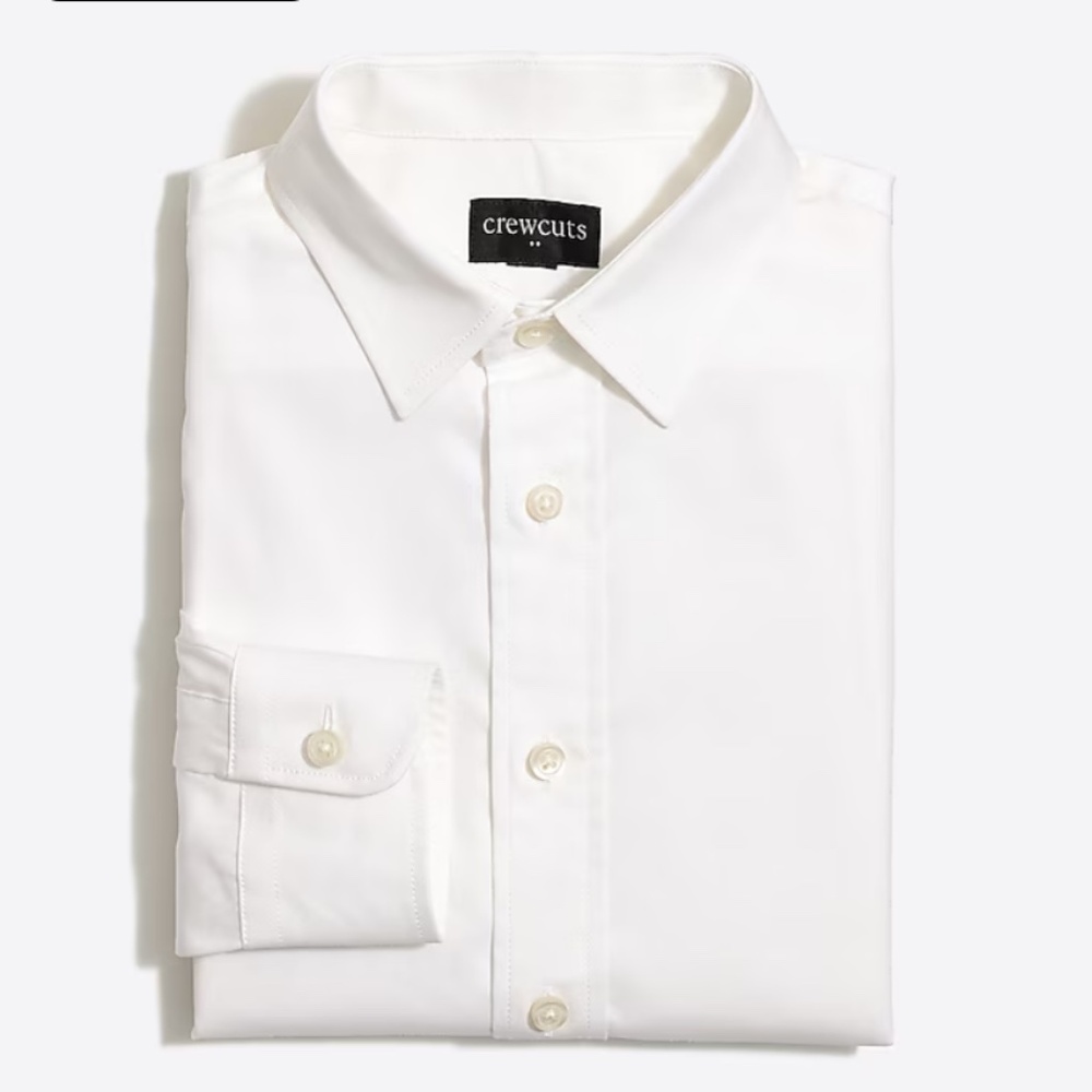 J crew Boys' long-sleeve flex Thompson shirt size 6-7 White